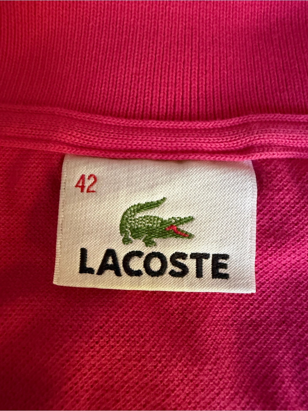 Lacoste Women’s Bright Pink Pique Polo (size 42/small) - Picture 3 of 8